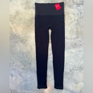 Spanx NWT Black Seamless Side Zip High Waist Small Leggings